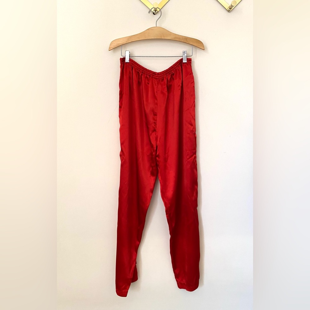 Vintage orange/red satin balloon pants